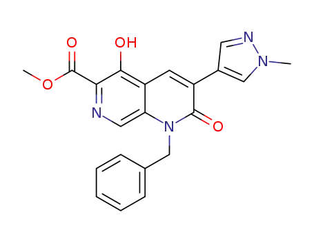 1-benzyl-5-hydroxy-3-(1-methyl-1H-pyrazol-4-yl)-2-oxo-1,2-dihydro-[1,7]naphthyridine-6-carboxylic acid methyl ester