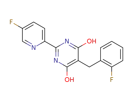 Molecular Structure of 1269626-47-2 (5-(2-fluoro-benzyl)-2-(5-fluoro-pyridin-2-yl)-pyrimidine-4,6-diol)