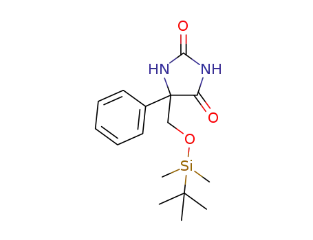Molecular Structure of 1401226-49-0 (5-(tert-butyldimethylsilanyloxymethyl)-5-phenylimidazolidine-2,4-dione)