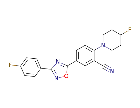 5-[3-(4-fluoro-phenyl)-[1,2,4]oxadiazol-5-yl]-2-(4-fluoro-piperidin-1-yl)-benzonitrile