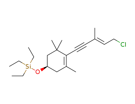 Molecular Structure of 1376185-70-4 ([(1R)-4-((3E)-5-chloro-3-methylpent-3-en-1-ynyl)-3,5,5-trimethylcyclohex-3-en-1-yloxy]triethylsilane)