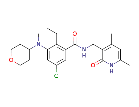 5-chloro-N-[(4,6-dimethyl-2-oxo-1,2-dihydropyridin-3-yl)methyl]-2-ethyl-3-[methyl(oxan-4-yl)amino]benzamide