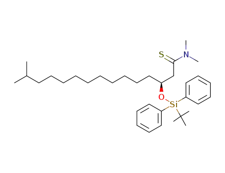 Molecular Structure of 1402050-28-5 ((S)-3-((tert-butyldiphenylsilyl)oxy)-N,N,14-trimethylpentadecanethioamide)