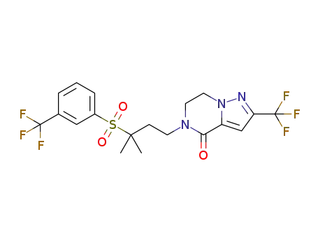 5-(3-methyl-3-((3-(trifluoromethyl)phenyl)sulfonyl)butyl)-2-(trifluoromethyl)-6,7-dihydropyrazolo[1,5-a]pyrazin-4(5H)-one