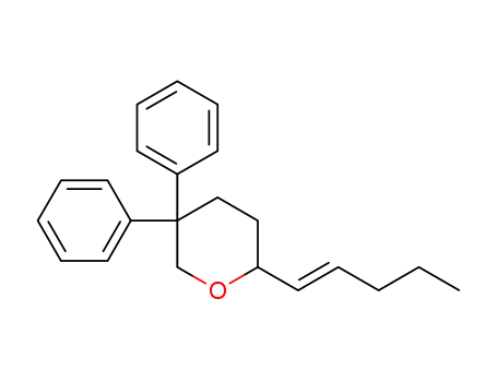 Molecular Structure of 1380544-53-5 ((E)-2-(pent-1-enyl)-5,5-diphenyltetrahydro-2H-pyran)