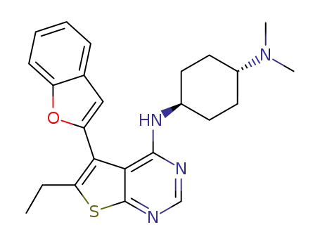 4-N-[5-(1-benzofuran-2-yl)-6-ethylthieno[2,3-d]pyrimidin-4-yl]-1-N,1-N-dimethylcyclohexane-1,4-diamine