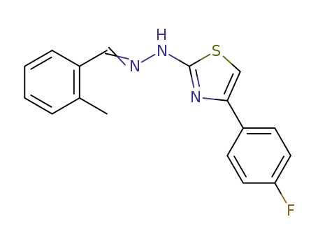Molecular Structure of 1011943-68-2 (1-(2-methylbenzylidene)-2-[4-(4-fluorophenyl)thiazol-2-yl]hydrazine)