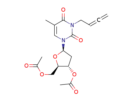 Molecular Structure of 1415409-75-4 (3',5'-di-O-acetyl-3-buta-2,3-dien-1-ylthymidine)