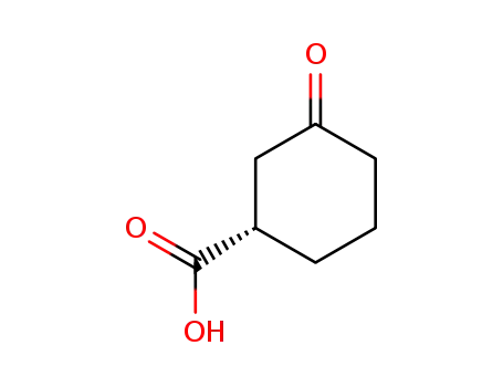 Molecular Structure of 21531-46-4 ((+)-(S)-3-oxo-1-cylcohexanecarboxylic acid)