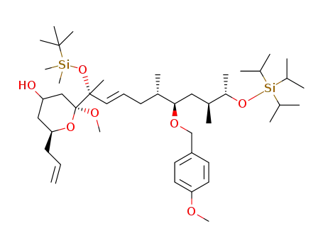 (2S,6S)-6-allyl-2-((5R,9S,10R,12S,13S,E)-15,15-diisopropyl-10-(4-methoxybenzyloxy)-2,2,3,3,5,9,12,13,16-nonamethyl-4,14-dioxa-3,15-disilaheptadec-6-en-5-yl)-2-methoxytetrahydro-2H-pyran-4-ol