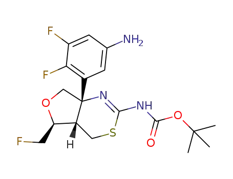 tert-butyl ((4aS,5S,7aS)-7a-(5-amino-2,3-difluorophenyl)-5-(fluoromethyl)-4a,5,7,7a-tetrahydro-4H-furo[3,4-d][1,3]thiazin-2-yl)carbamate