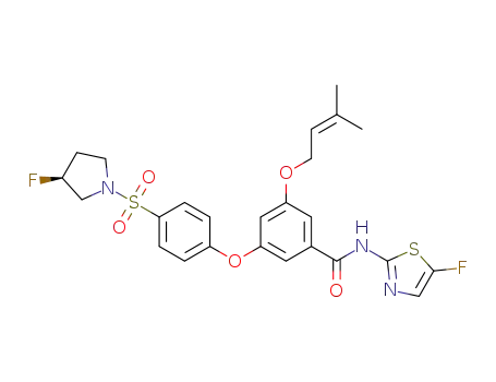 (S)-3-(4-((3-fluoropyrrolidin-1-yl)sulfonyl)phenoxy)-N-(5-fluorothiazol-2-yl)-5-((3-methylbut-2-en-1-yl)oxy)benzamide