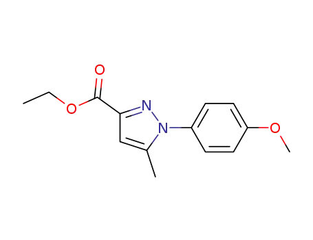 Molecular Structure of 126068-76-6 (1-(4-METHOXY-PHENYL)-5-METHYL-1H-PYRAZOLE-3-CARBOXYLIC ACID ETHYL ESTER)