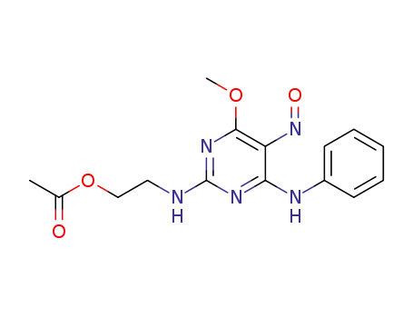 Molecular Structure of 1403677-18-8 (acetic acid 2-(4-methoxy-5-nitroso-6-phenylaminopyrimidin-2-ylamino)ethyl ester)