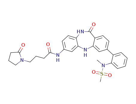 Molecular Structure of 1372590-92-5 (N-(3-{2-[methyl(methylsulfonyl)amino]phenyl}-11-oxo-10,11-dihydro-5H-dibenzo[b,e][1,4]diazepin-7-yl)-4-(2-oxopyrrolidin-1-yl)butanamide)