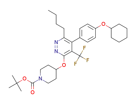 4-[6-butyl-5-(4-cyclohexyloxyphenyl)-4-trifluoromethylpyridazin-3-yloxy]piperidine-1-carboxylic acid tert-butyl ester