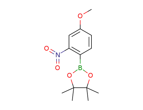 Molecular Structure of 1073353-81-7 (2-(4-methoxy-2-nitrophenyl)-4,4,5,5-tetramethyl-1,3,2-dioxaborolane)