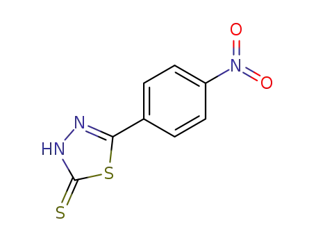 Molecular Structure of 81188-34-3 (5-(p-nitrophenyl)-2-mercapto-1,3,4-thiadiazole)