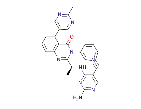 (S)-2-amino-4-((1-(5-(2-methylpyrimidin-5-yl)-4-oxo-3-phenyl-3,4-dihydroquinazolin-2-yl)ethyl)amino)pyrimidine-5-carbonitrile