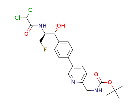 (5-{4-[(1R,2S)-2-(2,2-dichloroacetylamino)-3-fluoro-1-hydroxypropyl]phenyl}pyridin-2-ylmethyl)carbamic acid tert-butyl ester