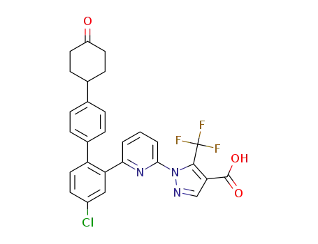 1-{6-[4-chloro-4'-(4-oxocyclohexyl)biphenyl-2-yl]pyridin-2-yl}-5-(trifluoromethyl)-1H-pyrazole-4-carboxylic acid