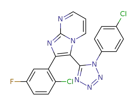 2-(2-chloro-5-fluorophenyl)-3-(1-(4-chlorophenyl)-1H-tetrazol-5-yl)imidazo[1,2-a]pyrimidine