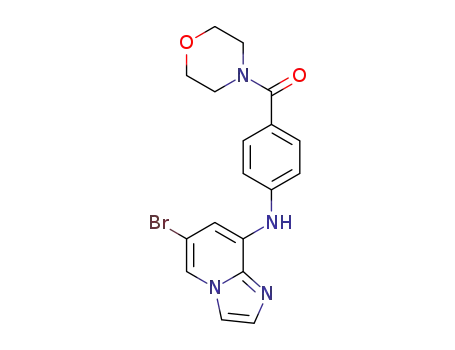 Molecular Structure of 1443042-75-8 ([4-(6-bromo-imidazo[1,2-a]pyridin-8-ylamino)-phenyl]-morpholin-4-yl-methanone)