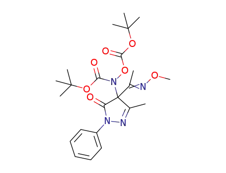 4-(acetyl-O-methoxyoxime)-4-(N-(N,O-bis(t-butoxycarbonyl))hydroxylamine)-N-phenyl-5-methylpyrazolone