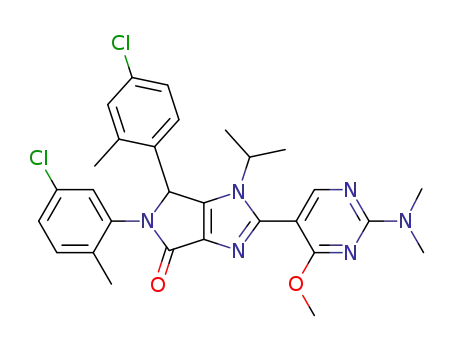 5-(5-chloro-2-methyl-phenyl)-6-(4-chloro-2-methyl-phenyl)-2-(2-dimethylamino-4-methoxy-pyrimidin-5-yl)-1-isopropyl-5,6-dihydro-1H-pyrrolo[3,4-d]imidazol-4-one