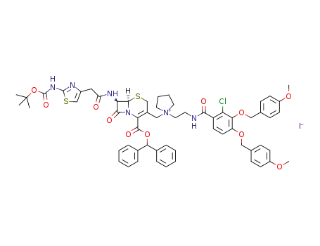 Molecular Structure of 1345689-74-8 (C<sub>60</sub>H<sub>64</sub>ClN<sub>6</sub>O<sub>11</sub>S<sub>2</sub><sup>(1+)</sup>*I<sup>(1-)</sup>)