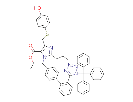 4-(4-hydroxyphenylthiomethyl)-2-propyl-1-[2'-(1-triphenylmethyl-1H-tetrazol-5-yl)biphenyl-4-ylmethyl]-1H-imidazole-5-carboxylic acid ethyl ester