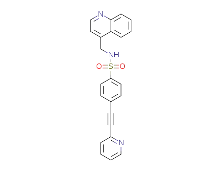Molecular Structure of 1438474-98-6 (4-[2-(2-pyridinyl)ethynyl]-N-(4-quinolinylmethyl)-benzenesulfonamide)