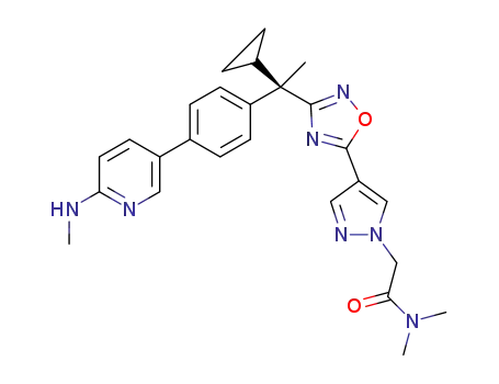 2-[4-(3-{(R)-1-cyclopropyl-1-[4-(6-methylamino-pyridin-3-yl)-phenyl]-ethyl}-[1,2,4]oxadiazol-5-yl)-pyrazol-1-yl]-N,N-dimethyl-acetamide