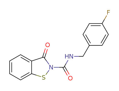 Molecular Structure of 1438000-14-6 (N-(4-fluorobenzyl)benzisothiazol-3-one-2-amide)