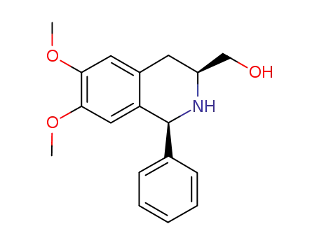 Molecular Structure of 1173933-75-9 ([(1S,3S)-6,7-dimethoxy-1-phenyl-1,2,3,4-tetrahydroisoquinolin-3-yl]methanol)