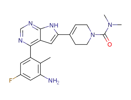 4-[4-(3-amino-5-fluoro-2-methyl-phenyl)-7H-pyrrolo[2,3-d]pyrimidin-6-yl]-3,6-dihydro-2H-pyridine-1-carboxylic acid dimethylamide
