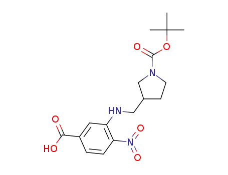 3-{[((3RS)-1-{[(1,1-dimethylethyl)oxy]carbonyl}-3-pyrrolidinyl)methyl]amino}-4-nitrobenzoic acid