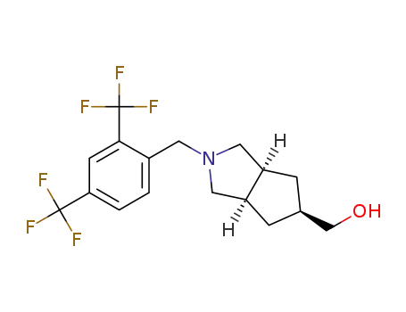 Molecular Structure of 1422129-58-5 ({(3aR,6aS)-2-[2,4-bis(trifluoromethyl)benzyl]octahydrocyclopenta[c]pyrrol-5-yl}methanol)