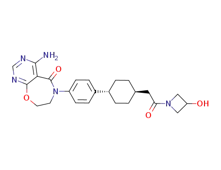 4-amino-6-(4-{trans-4-[2-(3-hydroxyazetidin-1-yl)-2-oxoethyl]cyclohexyl}phenyl)-7,8-dihydropyrimido[5,4-f][1,4]oxazepin-5(6H)-one
