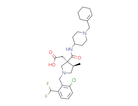 2-[(3S,4R)-1-{[2-chloro-6-(difluoromethyl)phenyl]methyl}-3-{[1-(cyclohex-1-en-1-ylmethyl)piperidin-4-yl]carbamoyl}-4-methylpyrrolidin-3-yl]acetic acid