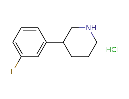 Molecular Structure of 100240-20-8 (3-(3-FLUOROPHENYL) PIPERIDINE HYDROCHLORIDE)