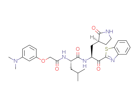 (S)-N-((S)-1-(benzo[d]thiazol-2-yl)-1-oxo-3-((S)-2-oxopyrrolidin-3-yl)propan-2-yl)-2-(2-(3-(dimethylamino)phenoxy)acetamido)-4-methylpentanamide