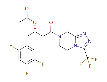 Molecular Structure of 1433546-25-8 ((S)-4-oxo-4-[3-(trifluoromethyl)-5,6-dihydro[1,2,4]triazolo[4,3-a]pyrazin-7(8H)-yl]-1-(2,4,5-trifluorophenyl)butan-2-yl acetate)