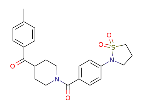 Molecular Structure of 1346115-10-3 ([4-(1,1-dioxo-1λ<sup>6</sup>-isothiazolidin-2-yl)phenyl][4-(4-methylbenzoyl)piperidin-1-yl]methanone)