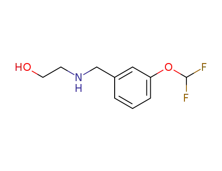 Molecular Structure of 1437124-33-8 (2-((3-(difluoromethoxy)benzyl)amino)ethanol)