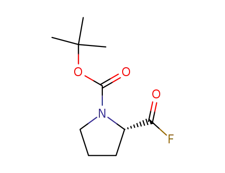 Molecular Structure of 133010-05-6 (tert-butyl 2-(fluorocarbonyl)pyrrolidine-1-carboxylate)