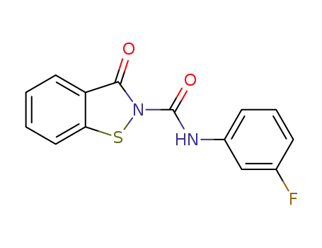 Molecular Structure of 1437999-36-4 (N-(3-fluorophenyl)benzisothiazol-3-one-2-amide)