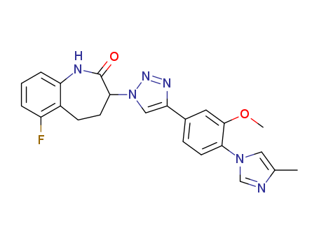 6-fluoro-3-(4-(3-methoxy-4-(4-methyl-1H-imidazol-1-yl)phenyl)-1H-1,2,3-triazol-1-yl)-4,5-dihydro-1H-benzo[b]azepin-2(3H)-one