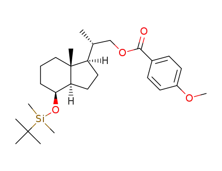 Molecular Structure of 1454816-53-5 ((S)-2-((1R,3aR,4S,7aR)-4-((tert-butyldimethylsilyl)oxy)-7a-methyloctahydro-1H-inden-1-yl)propyl 4-methoxybenzoate)