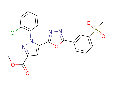 methyl 1-(2-chlorophenyl)-5-(5-(3-(methylsulfonyl)phenyl)-1,3,4-oxadiazol-2-yl)-1H-pyrazole-3-carboxylate